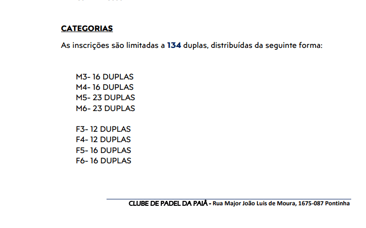 Exemplo de visualização do numero de vagas de um torneio.